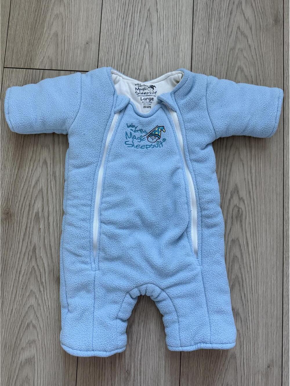 Baby Merlin's Magic Sleepsuit Large Blue Microfleece 6-9 Months Unisex Suit